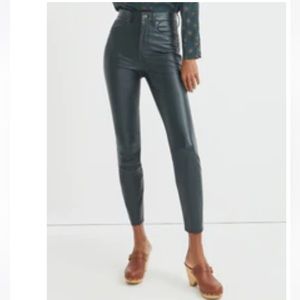 Worn once VERONICA BEARD ~ Maera High-Rise Faux Leather Skinny Jeans (27)